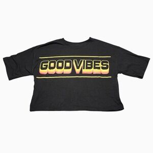 GUC Freeze "Good Vibes" Graphic Black Crop Top | M FREE SHIPPING